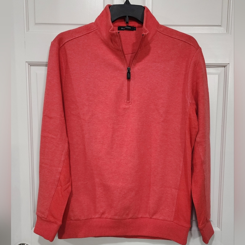 Bugatchi Men’s Coral Half-Zip Sweater